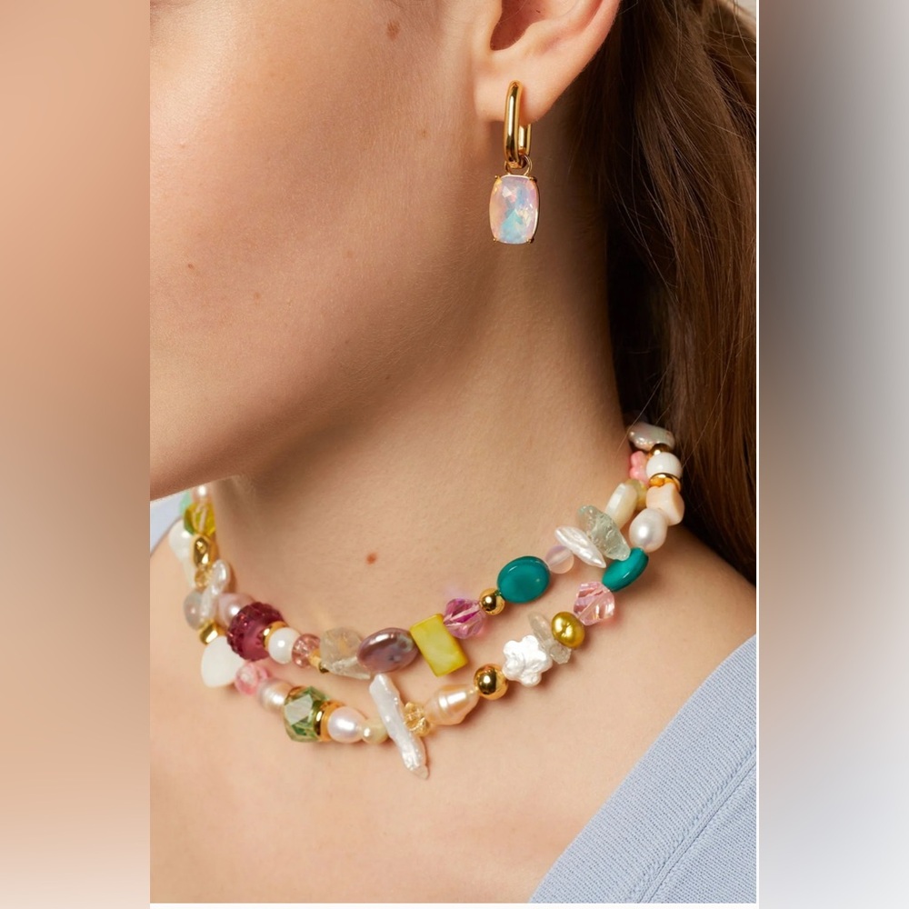 Melania Clara OPAL CHOKER NECKLACE - GOLD MULTICOLOR